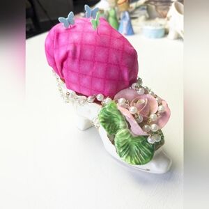 Vintage Porcelain Shoe Pin Cushion